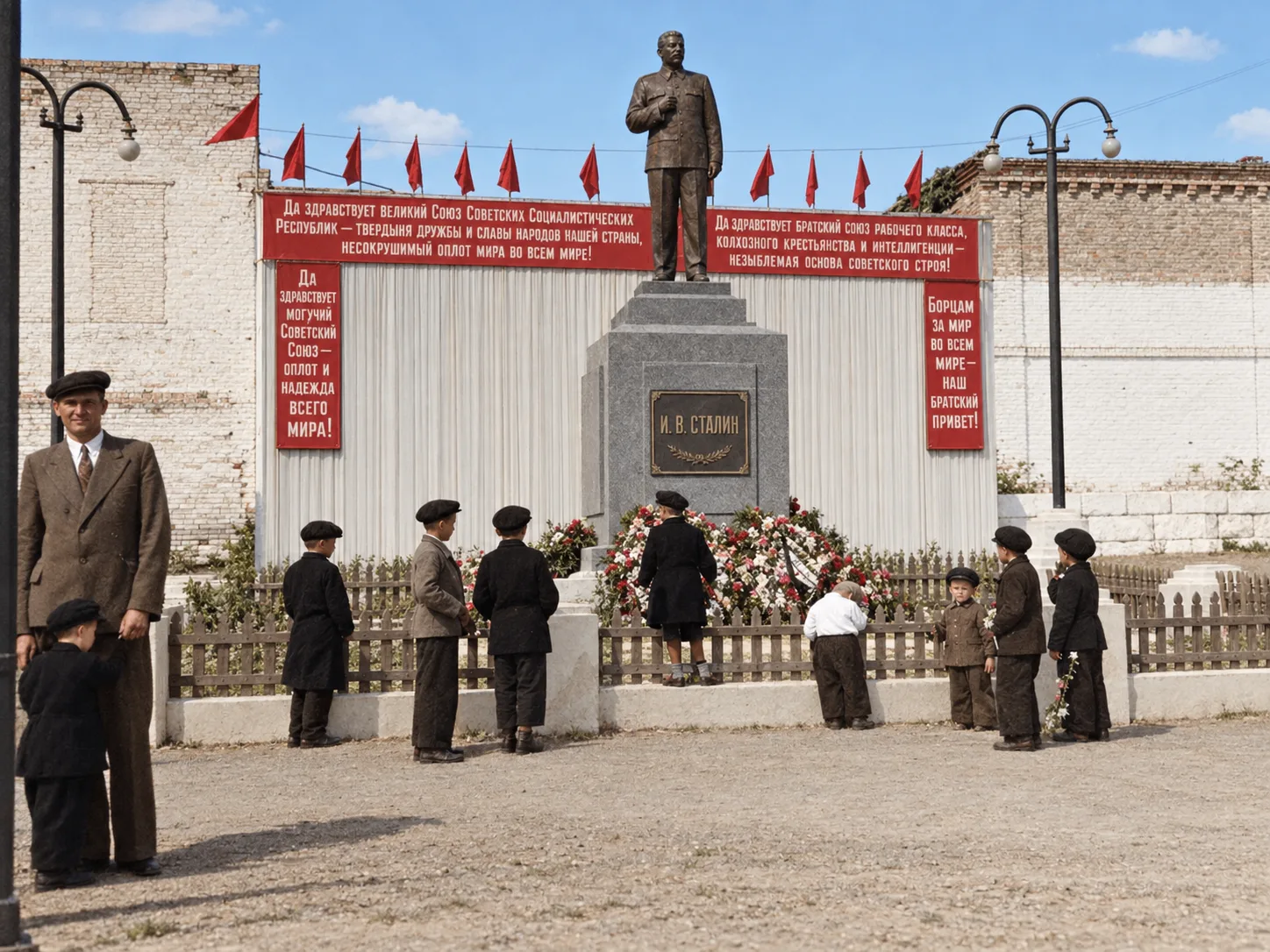 📷 Окно в прошлое | Богучар. Памятник И. В. Сталину, первая половина 1950-х годов