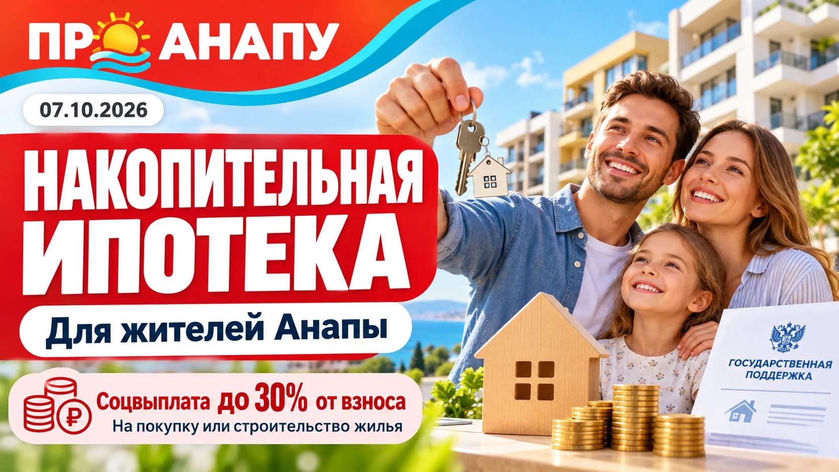 Анапчане могут принять участие в программе «Накопительная ипотека»