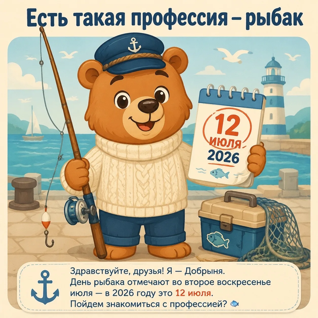 Здравствуйте, друзья! 🐻
Знаете, есть такая интересная и очень важная профессия — рыбак 🎣

Это люди