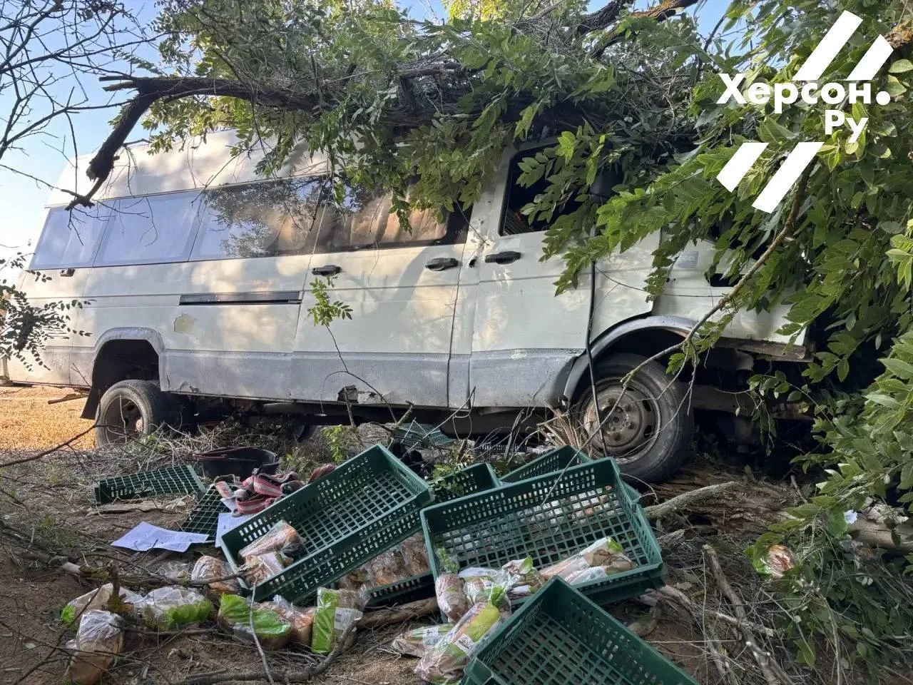 Автомобиль вез продукты в Алешки. Уничтожен ВСУ. Ради голимого пиара Зеленский создает ...