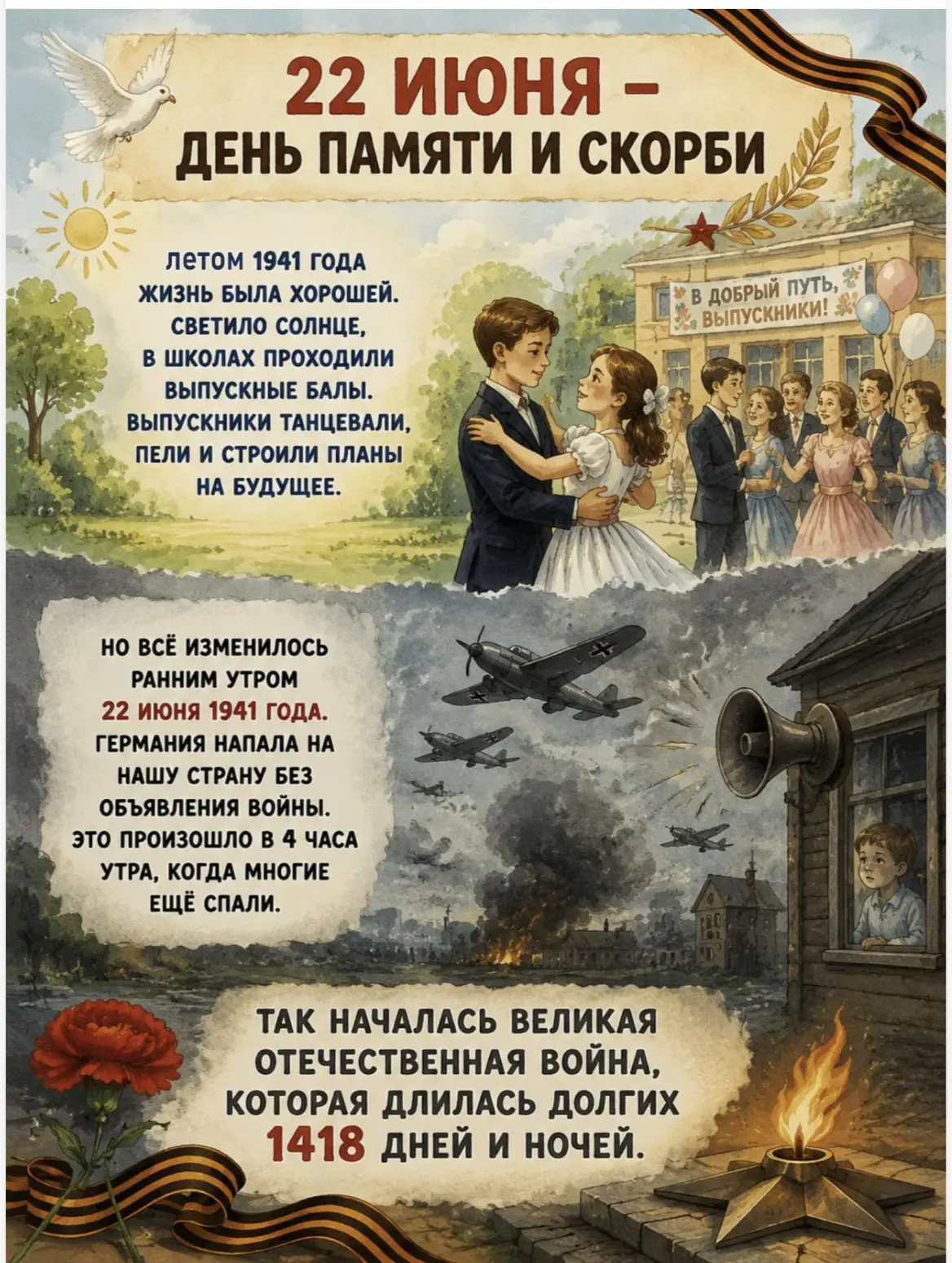 🌡22 июня – особенный день для нашей страны. Это День памяти и скорби, день, когда мы вспоминаем нач