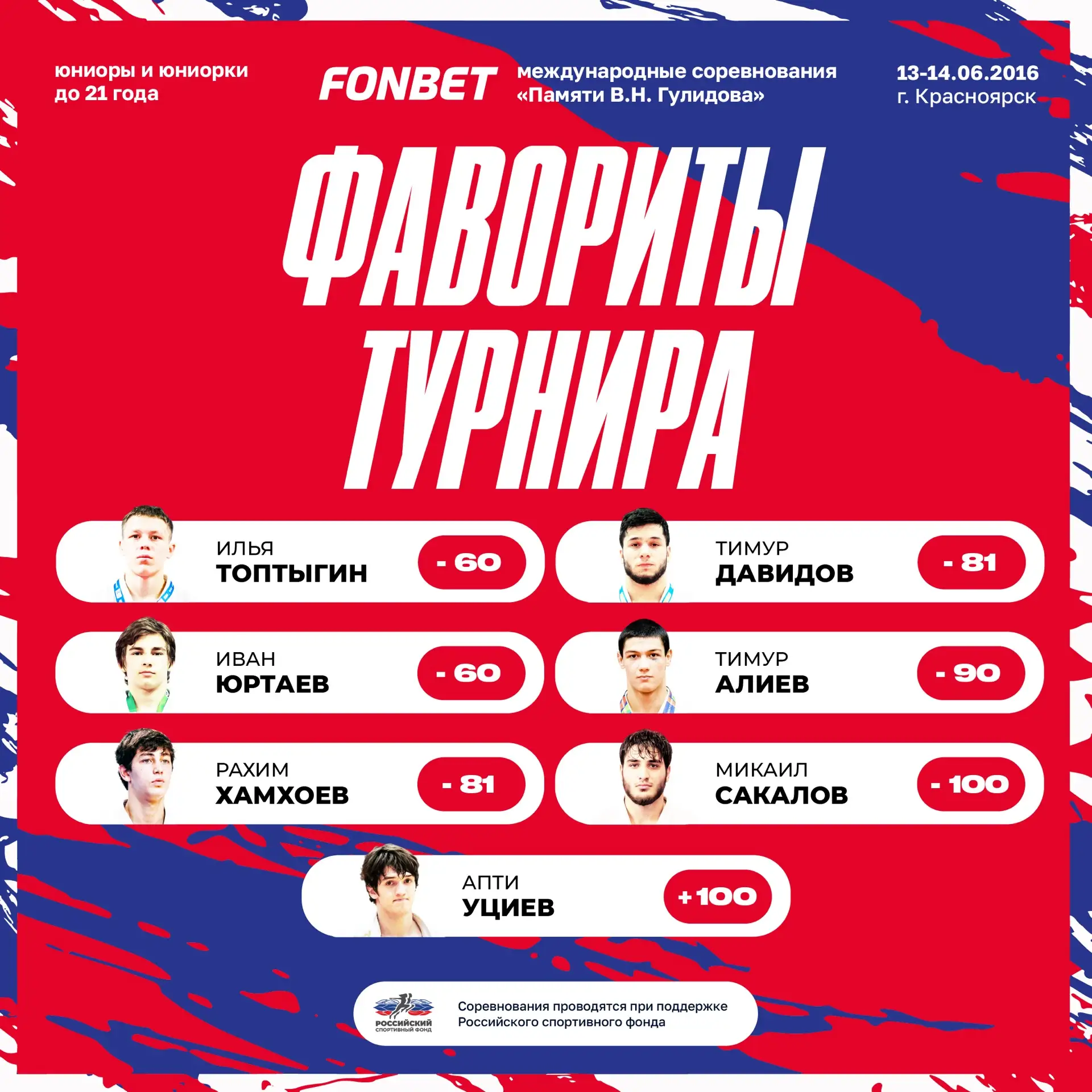 🔍 Изучаем лидеров предстоящих FONBET международных соревнований «Памяти В.Н. Гулидова»

В состав на