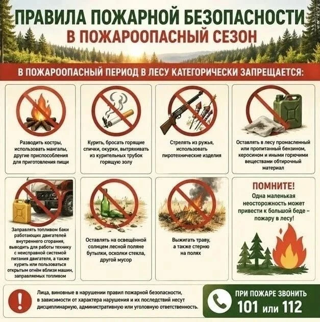 🔥 Пожароопасный сезон: соблюдайте правила безопасности!