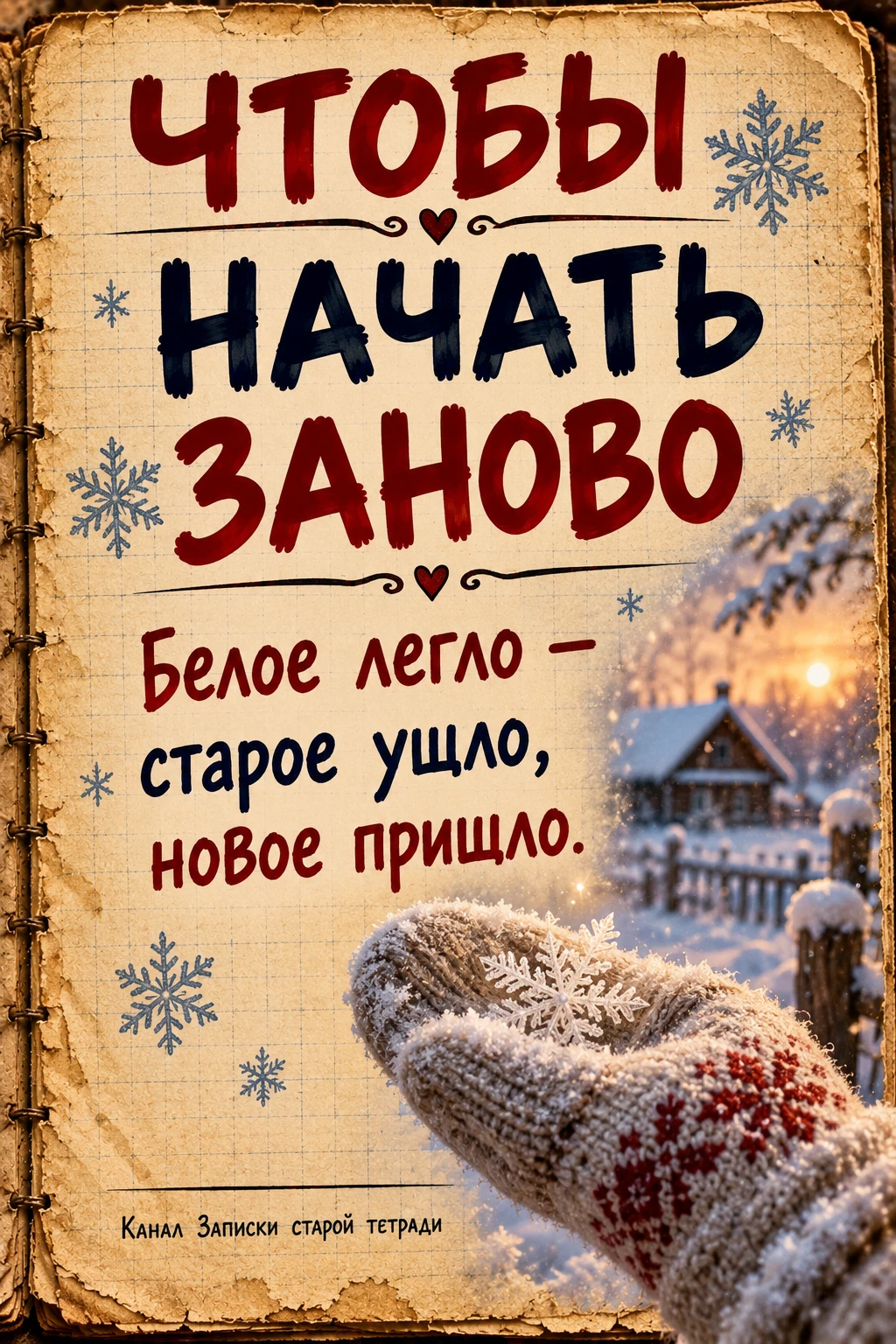 ❄️ Когда пойдёт снег, поймайте одну снежинку на варежку или ладонь.