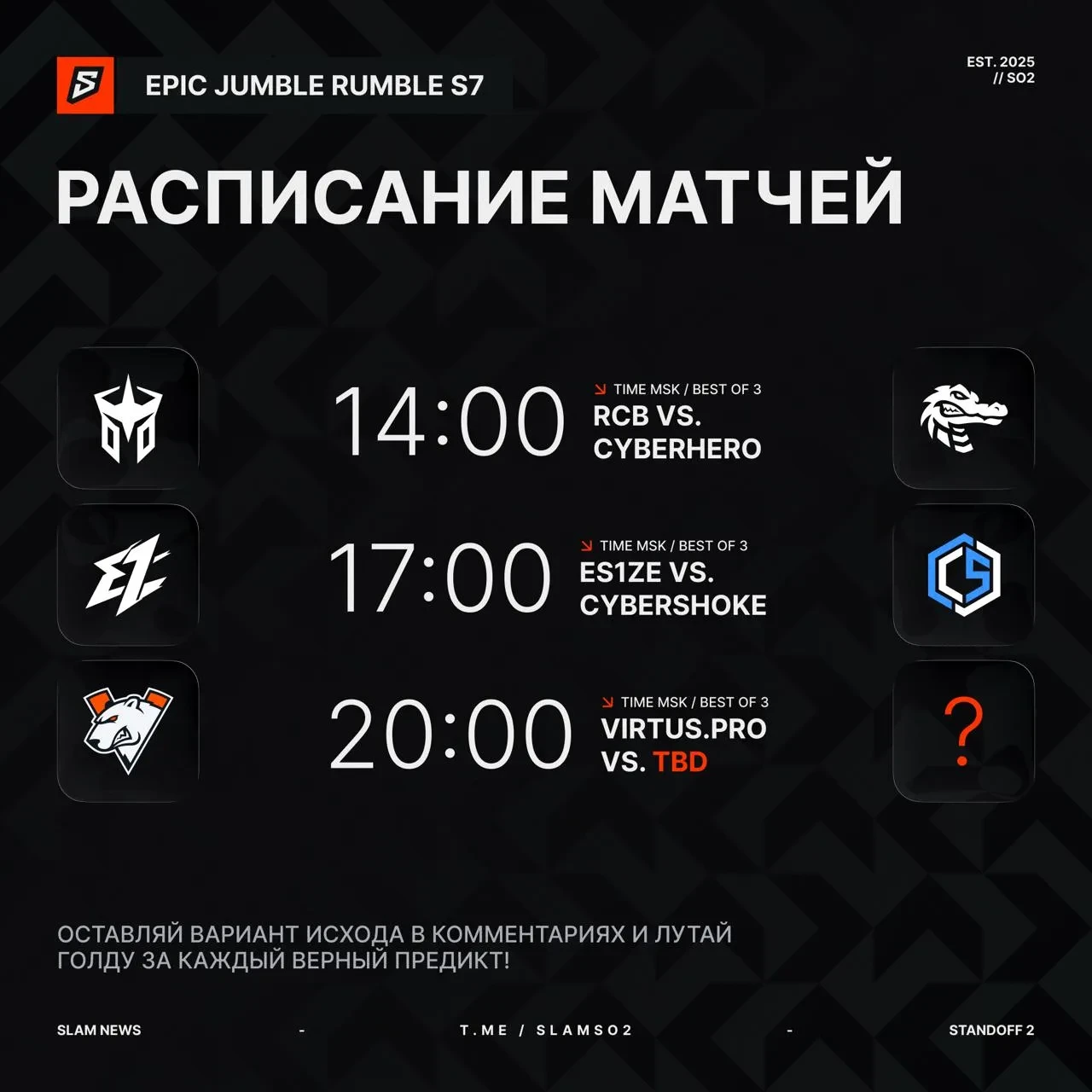 Сегодня завершился предпоследний этап EPIC Jumble Rumble S7: турнир покинули три команд...