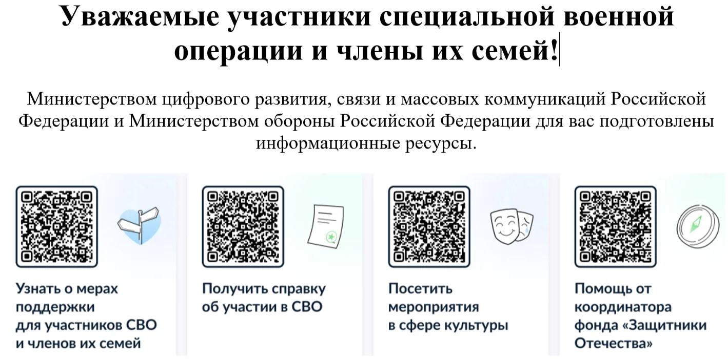 Информация для участников СВО и членов их семей