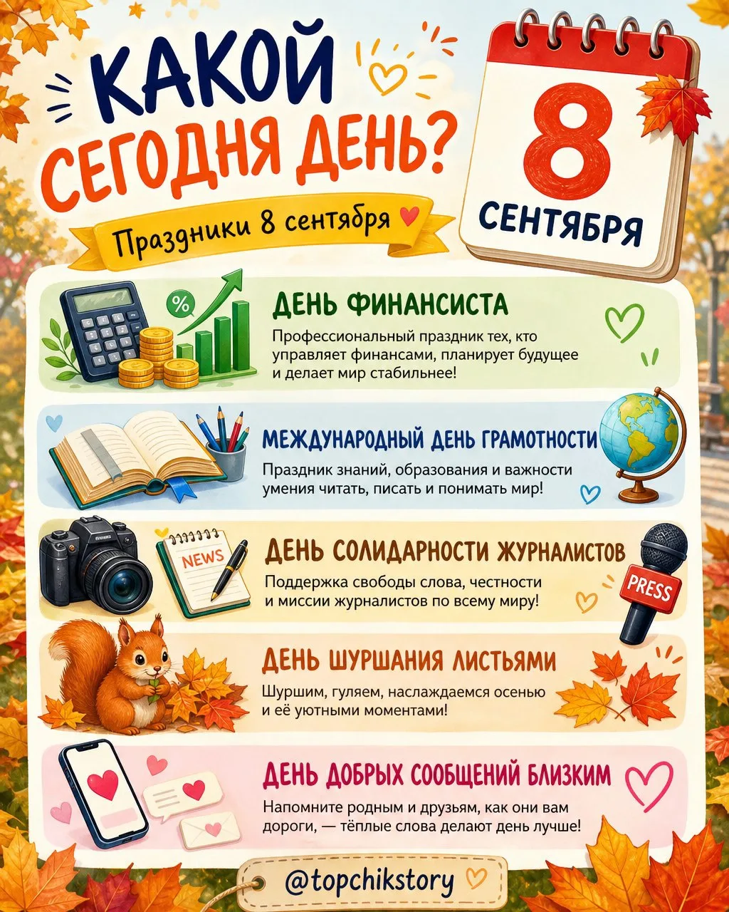 8 сентября у меня годовщина свадьбы, но я не стала вам вписывать этот праздник 😀