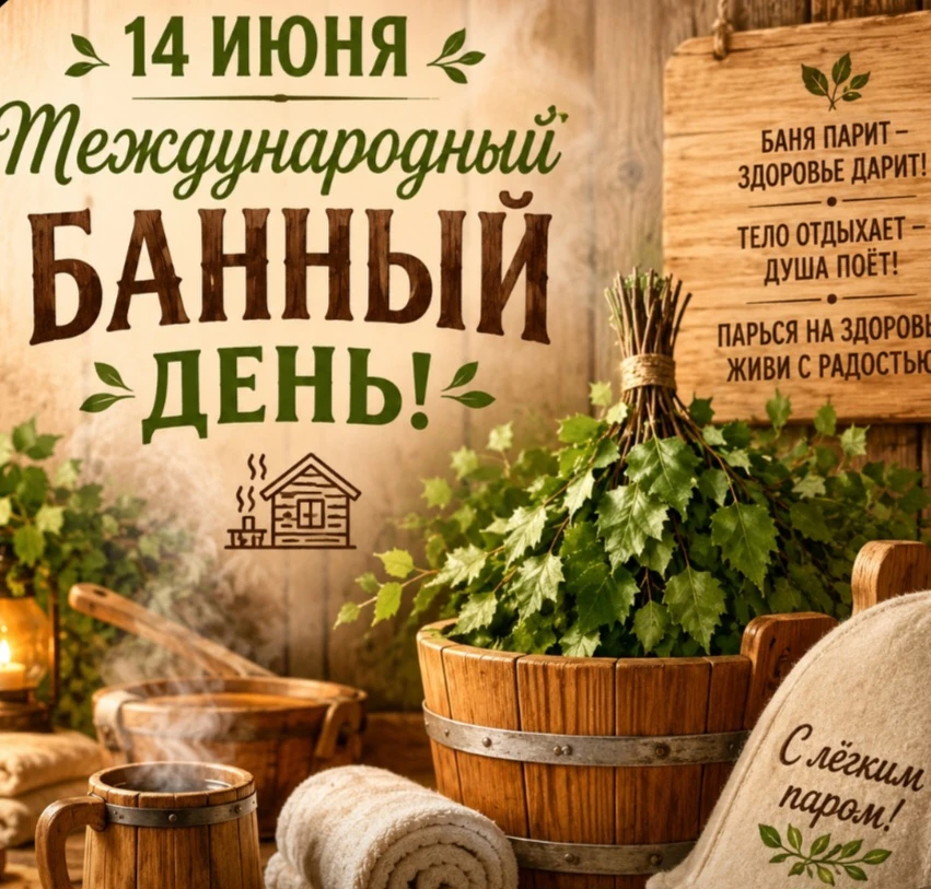 🌿 С Международным банным днём! 🌿

14 июня отмечается праздник всех любителей настоящего банного от