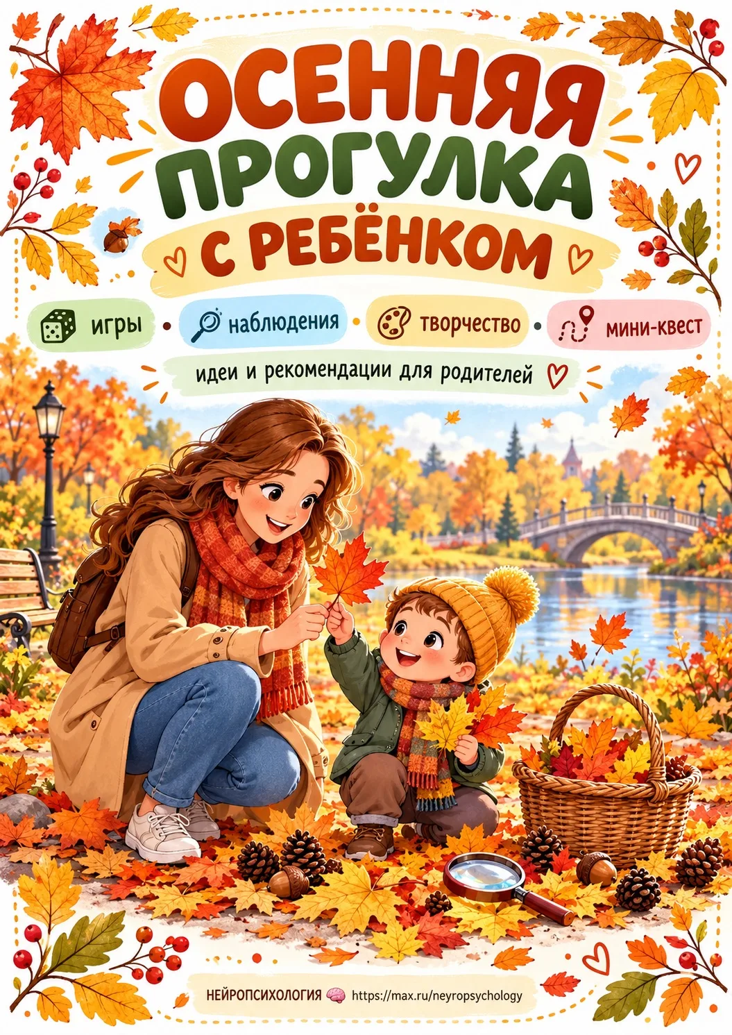 🍂 Осенняя прогулка может стать настоящей развивающей игрой!