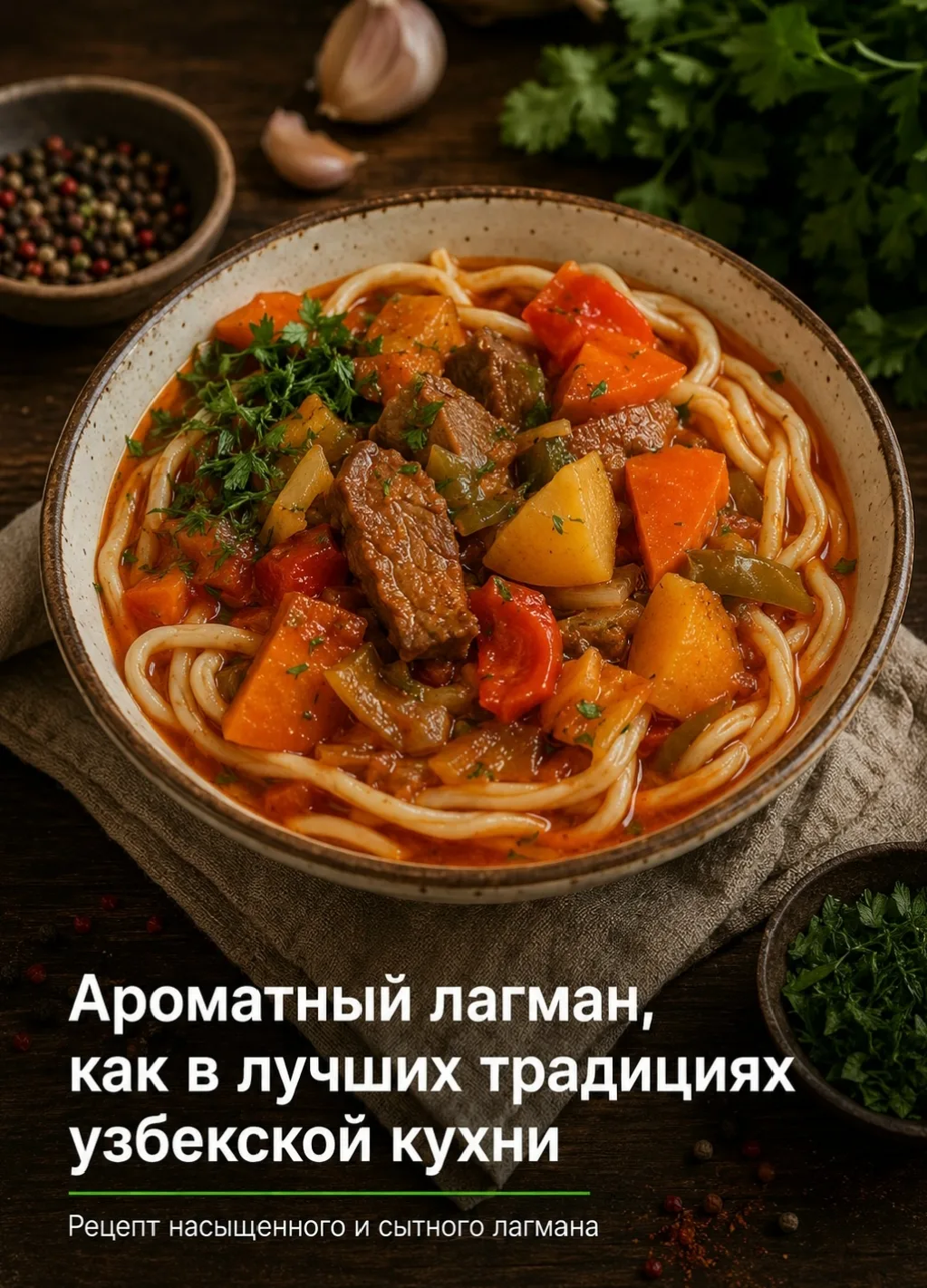 🍜 Лагман — тот самый густой суп, после которого хочется добавки