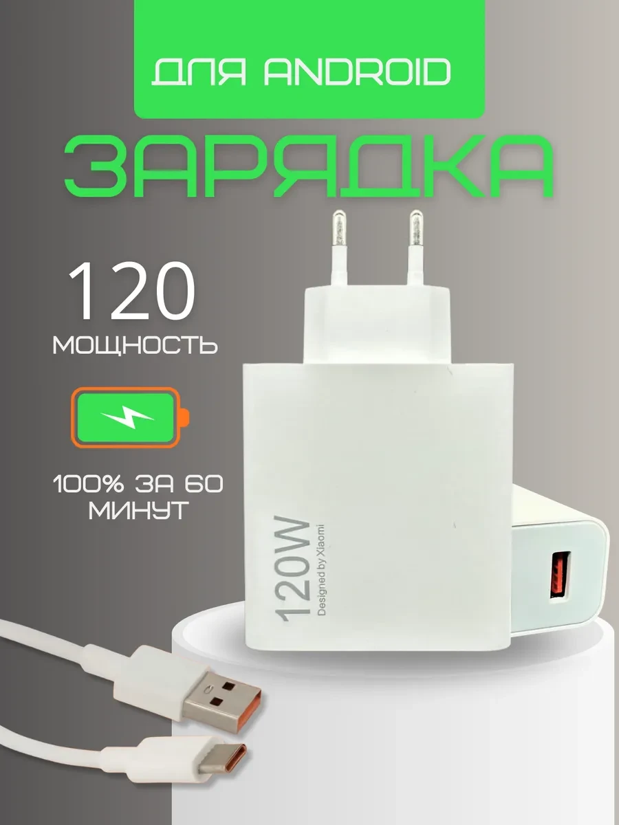 ⚡️ Быстрая зарядка для Xiaomi 120w 6 0А Type-c