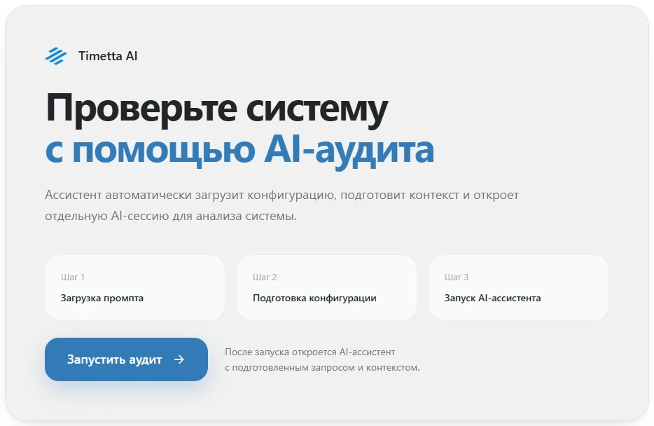 🚀 Timetta AI Audit — быстрый способ понять, где система уже сейчас может приносить бол...