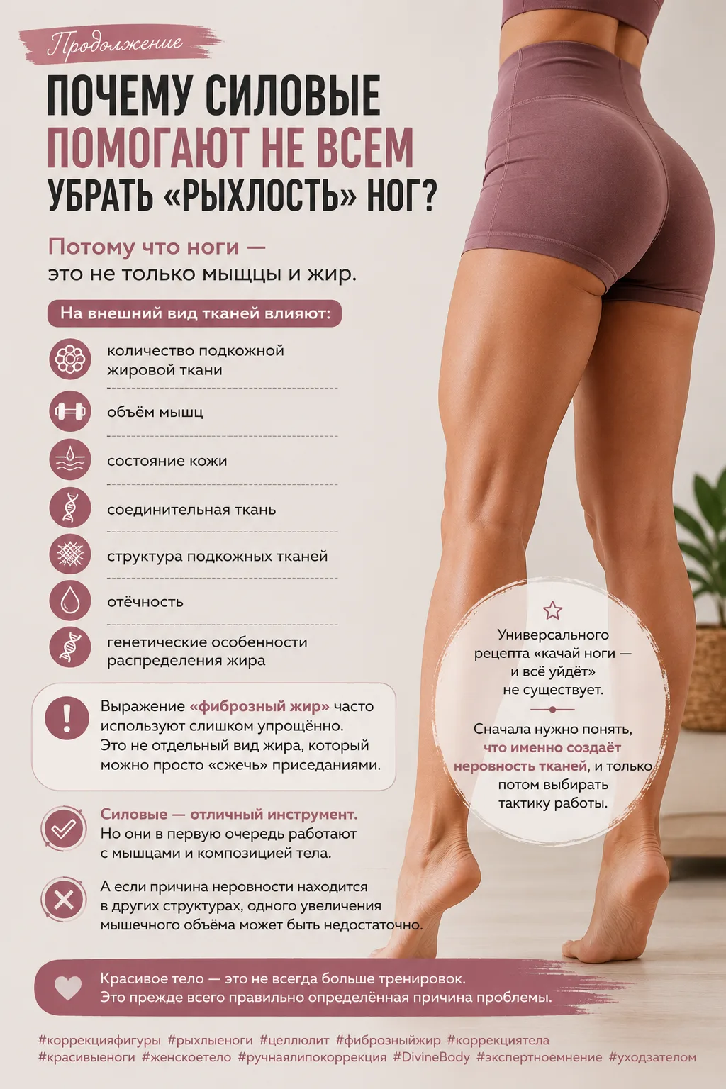 Почему силовые помогают не всем убрать «рыхлость» ног?