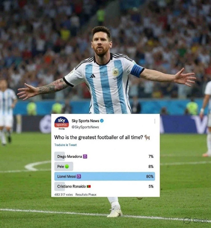 Лионель Месси признан величайшим игроком всех времён по версии SkySports 🐐