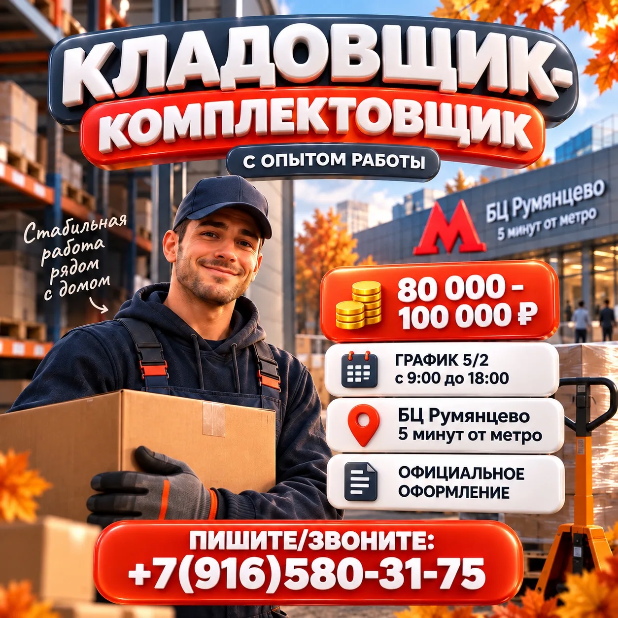 💰 РАБОТА РЯДОМ С ДОМОМ — ЗП 80 000 ₽ 100 000 ₽