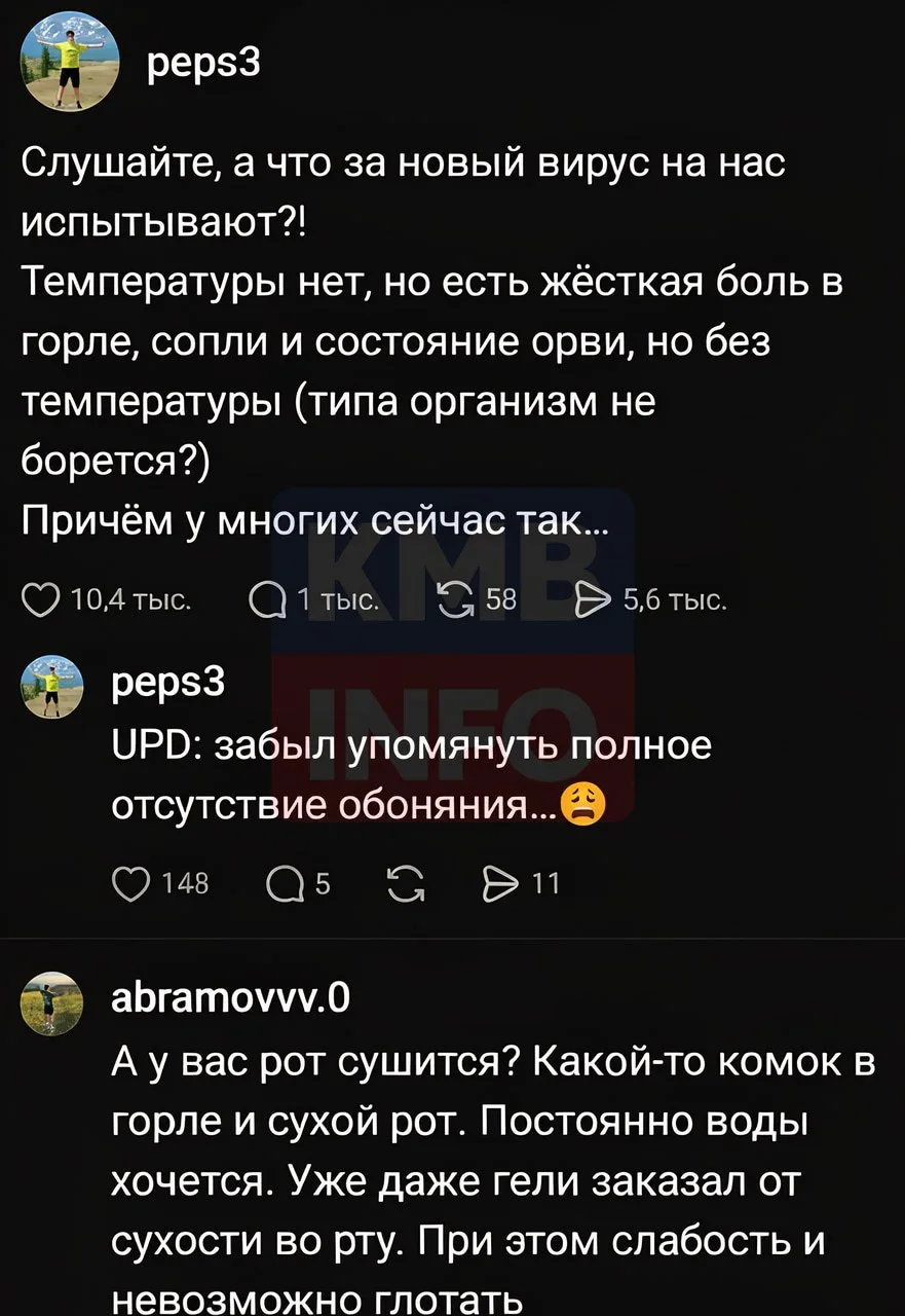 → ❗️Россияне массово сообщают о «новой» простуде без температуры: среди симптомов — сил...
