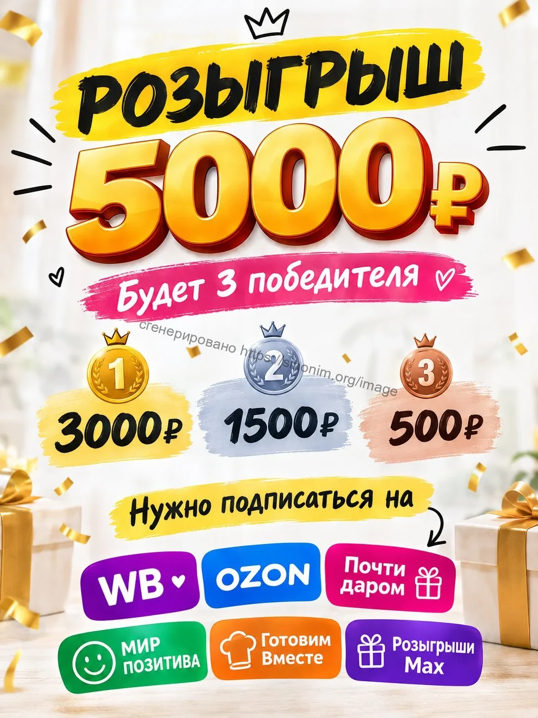 🎁 🎁🤑 РОЗЫГРЫШ 5000₽🤑🎁