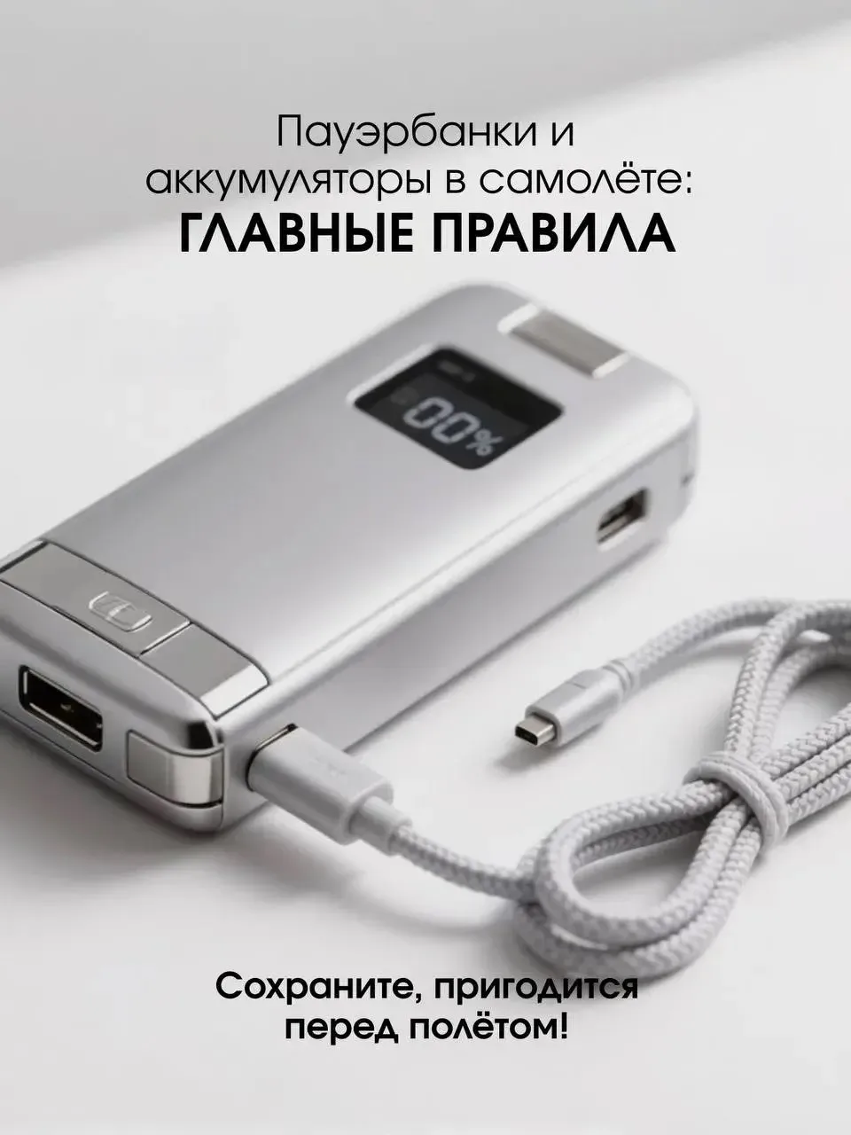 #полезно

❔Можно ли брать пауэрбанк в самолёт?

Да, но есть нюансы! От ёмкости аккумулятора зависит,