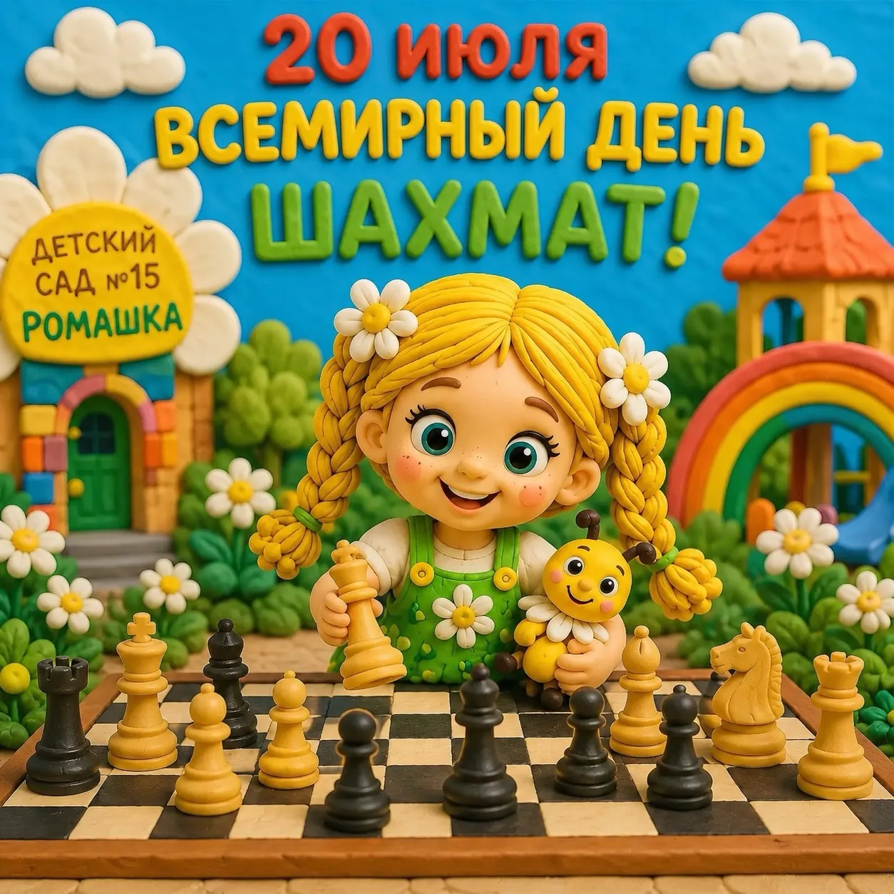 ♟️ 20 июля мир отмечает Международный день шахмат!

В нашем детском саду эта интеллектуальная игра з