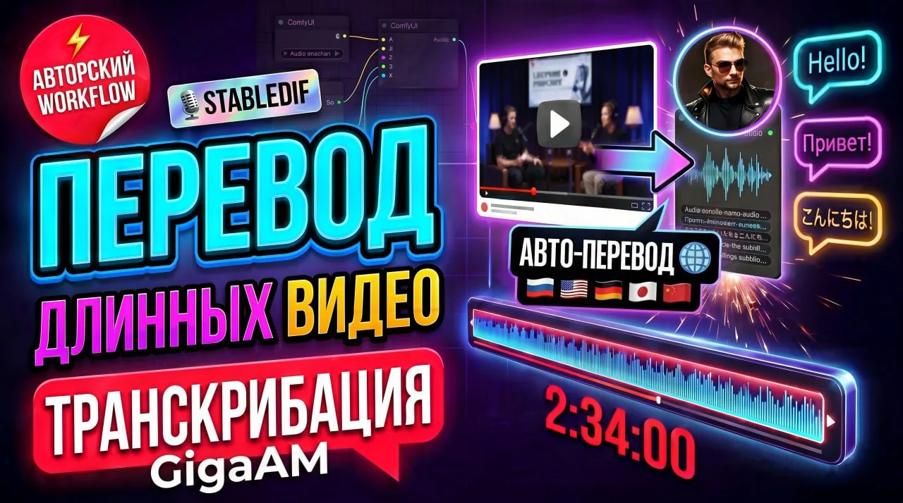 🔥 Перевод больших видео и транскрибация русской речи с GigaAM

🎦 СМОТРЕТЬ НА YOUTUBE
🎦 СМОТРЕТЬ Н