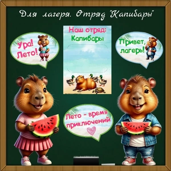 Папка для отряда "Капибары" 🧡🍉