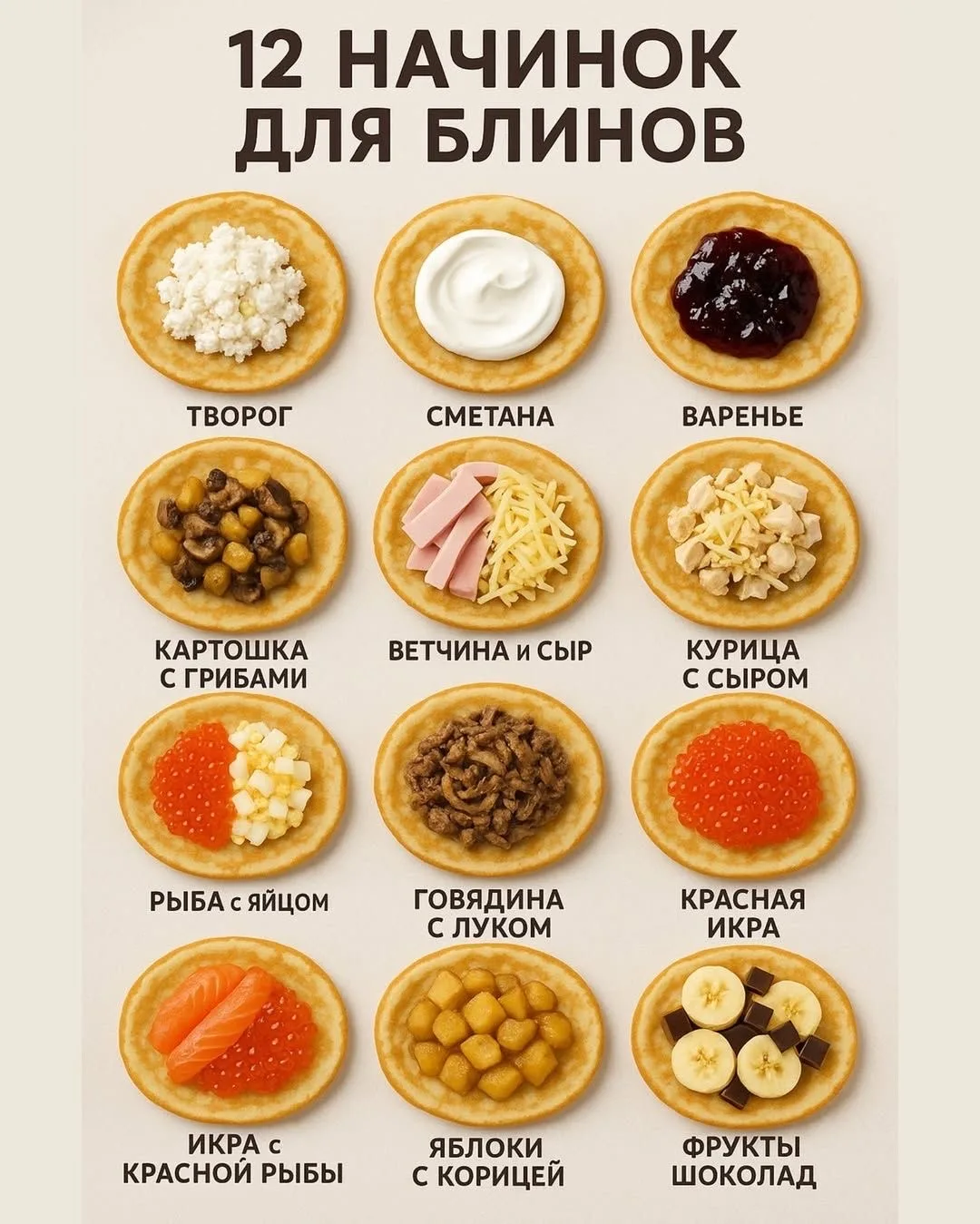 Идеи начинок для блинов🥞