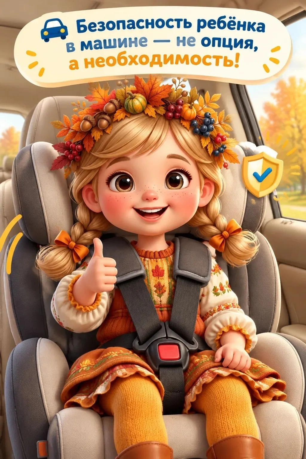 🚗 "Безопасность ребёнка в машине — не опция, а необходимость!"