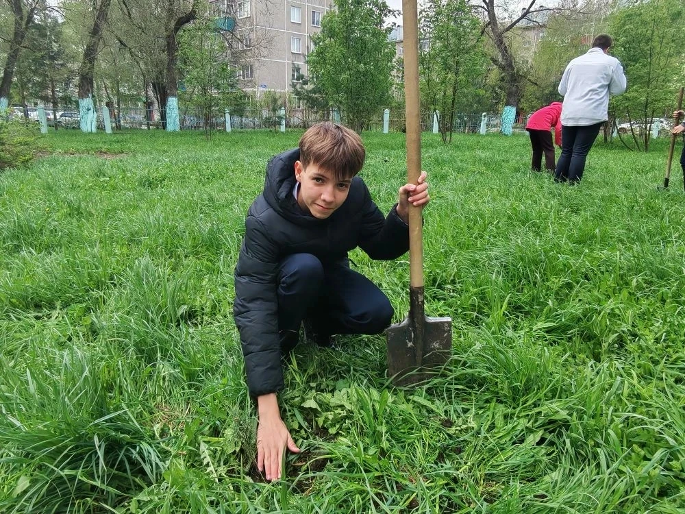 🌲 Растим будущее вместе!  Сегодня произошло маленькое чудо: на территории нашей школы стало на неско
