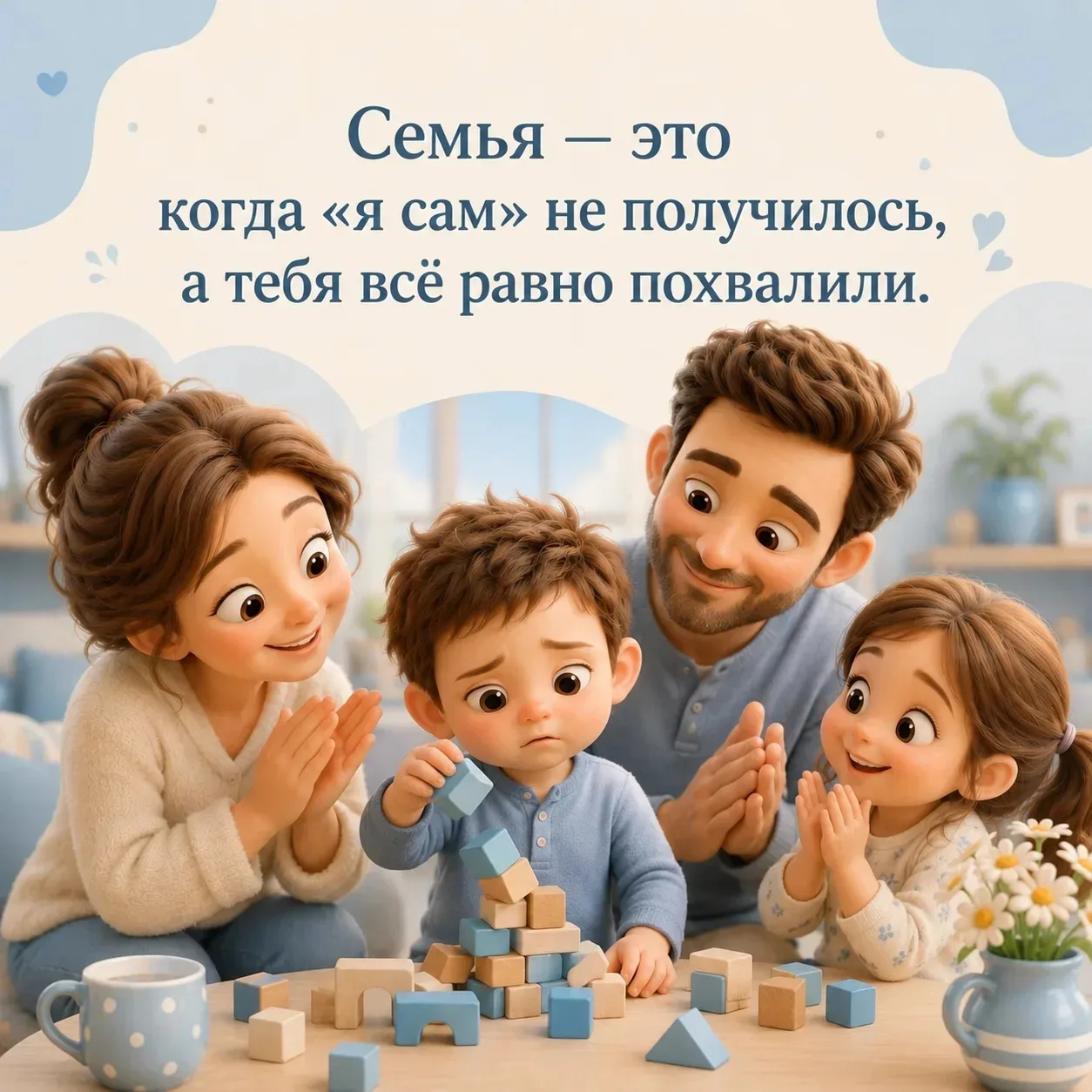 Семья — это ..... 

💬 Дети объясняют самое важное лучше взрослых.  Без сложных формулировок и громк
