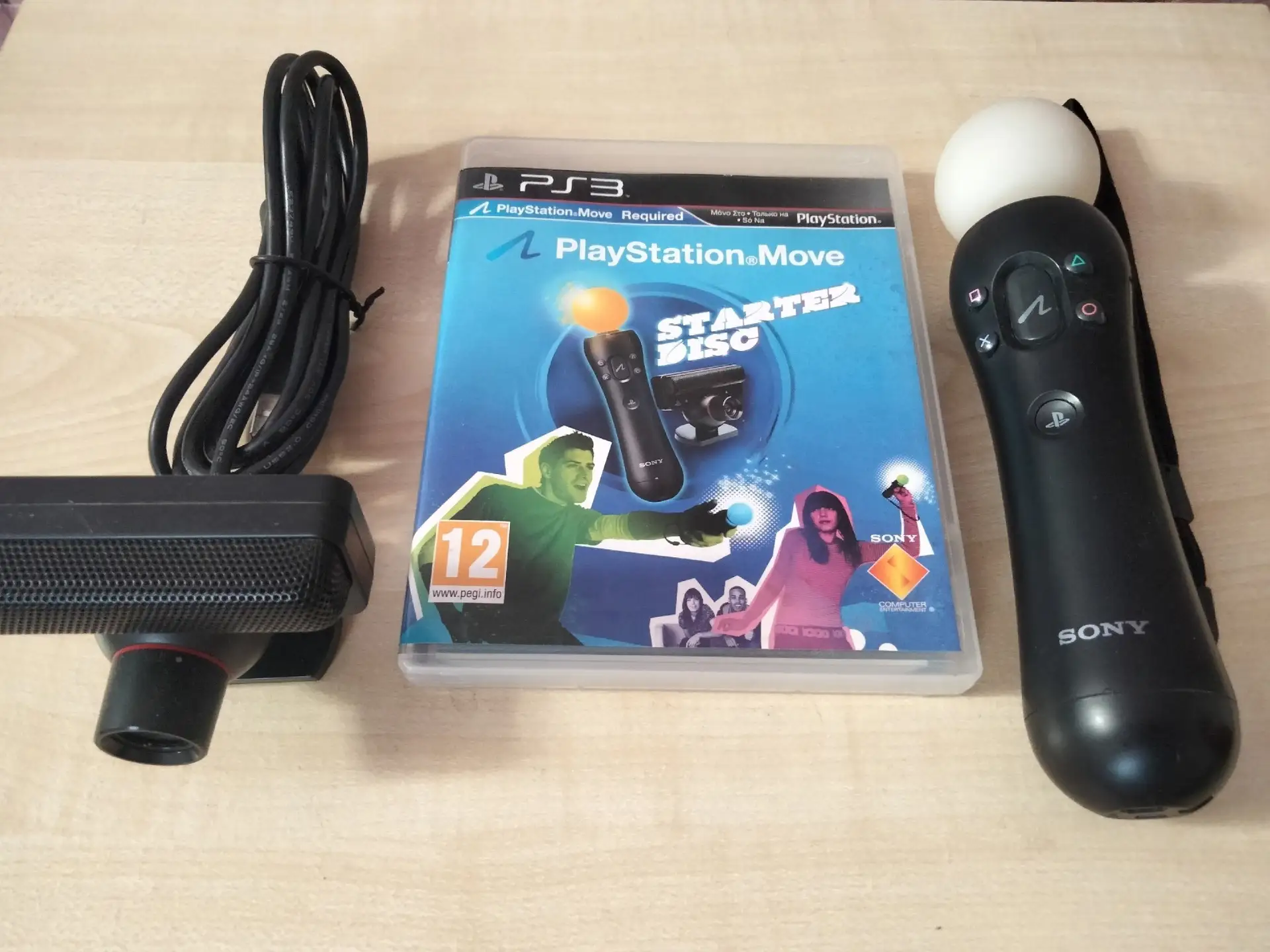 Комлект для PlayStation-3 контроллер мув+камера+диск: 1500 рублей за всё.