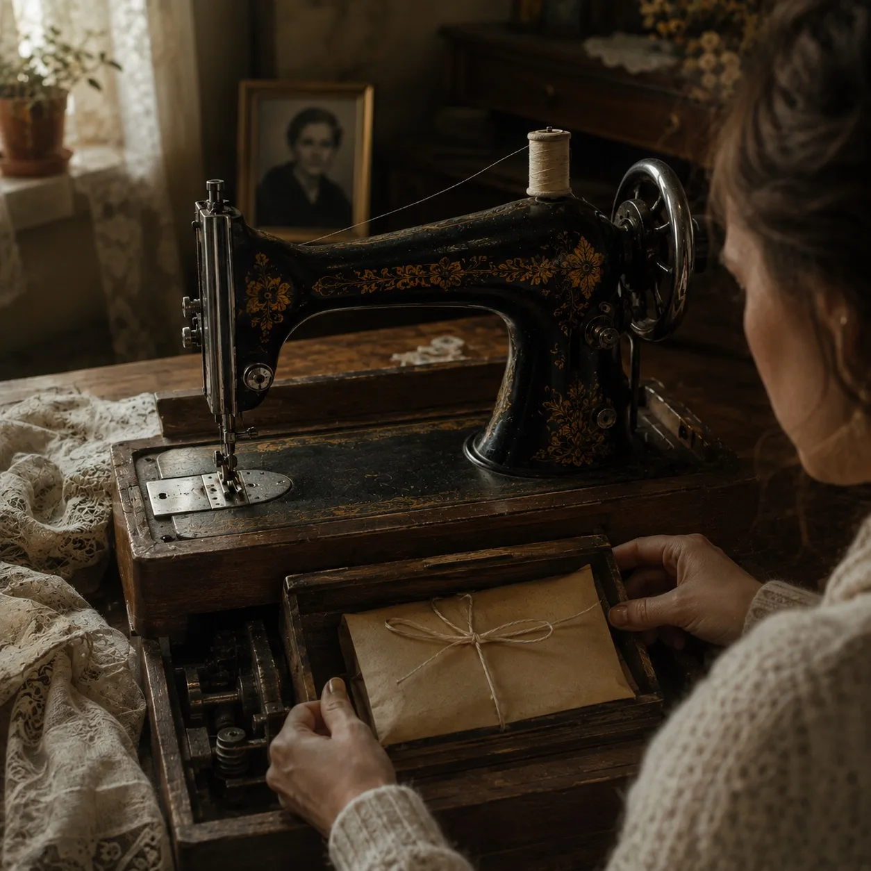 Мать оставила дочери старую швейную машинку. Братья смеялись. Через месяц она нашла вну...