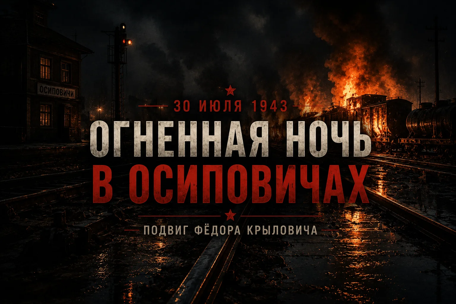 💥 Огненная ночь в Осиповичах

В ночь на 30 июля 1943 года на железнодорожной станции Осиповичи в Бе