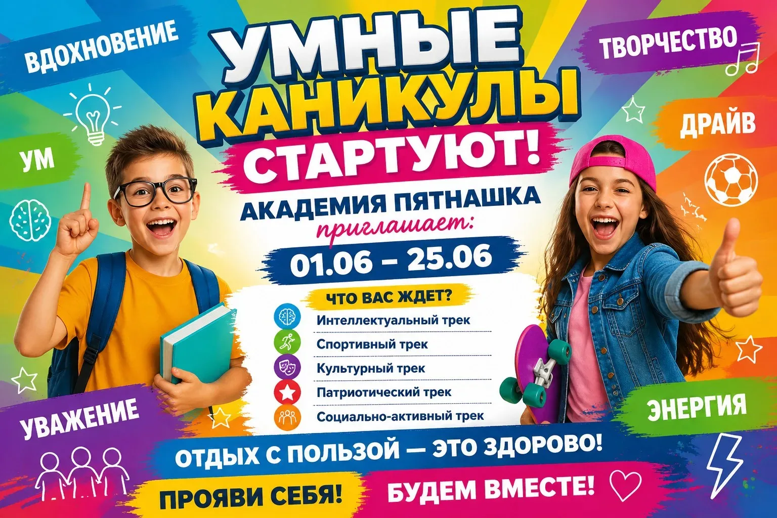 МБОУ СОШ №15 г.о.Красногорск  🔥 НЕ ПРОСТО КАНИКУЛЫ — АКАДЕМИЯ ЛИДЕРОВ! 🔥  ✅01.06 - 25.06  🎒1-8 и 10 