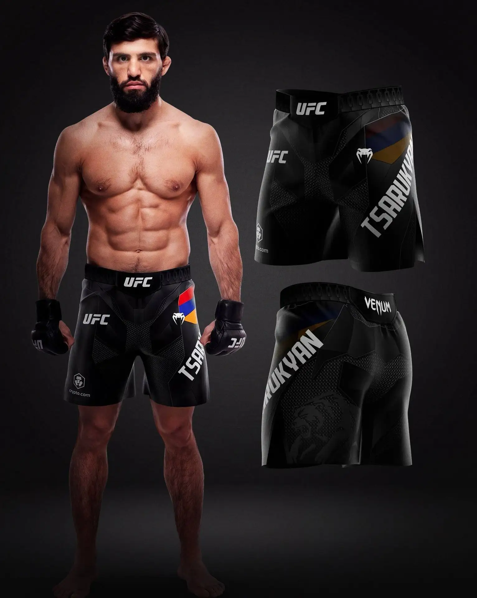 🦇 Кастомные шорты Армана Царукяна для UFC 331 с логотипом «Бэтмена»