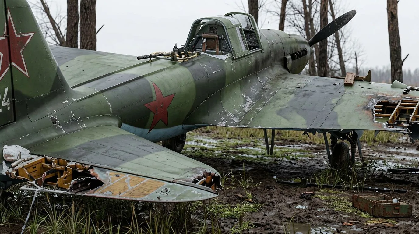 28 сентября 1941 года раненый лётчик Алексей Брагин посадил подбитый Ил-2 на одно колес...