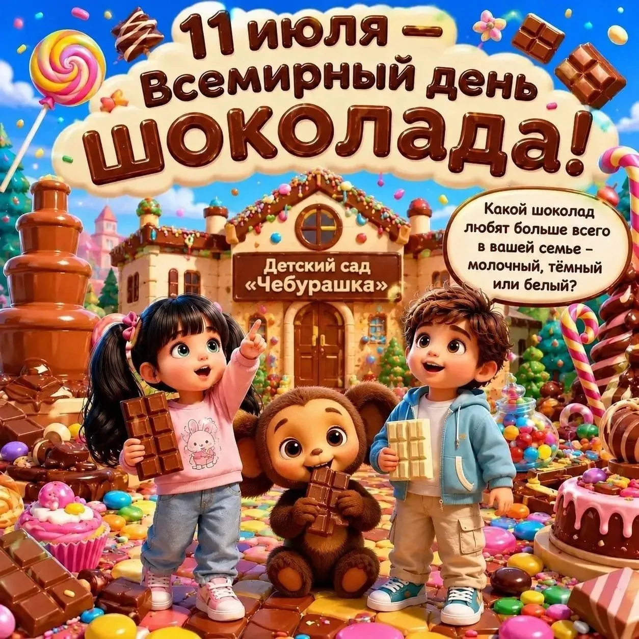 🍫11 июля — Всемирный день шоколада! 
                                                              
