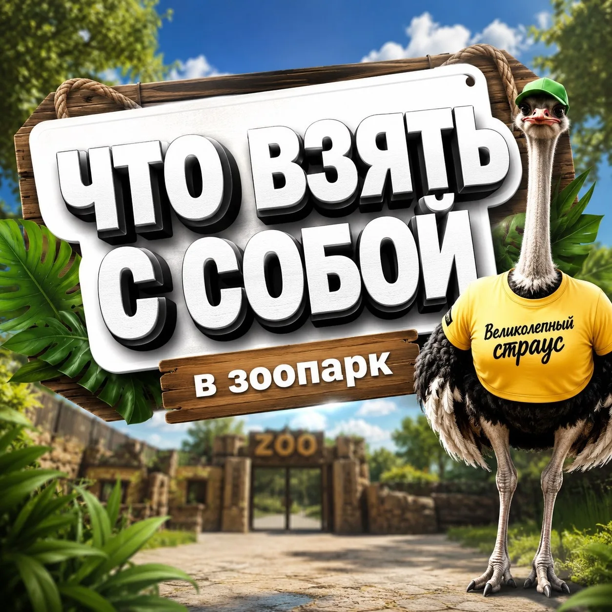 Собираемся в зоопарк и БЕРЕМ С СОБОЙ: 

Воду. Чтобы не превратиться в сушеную воблу под палящим солн