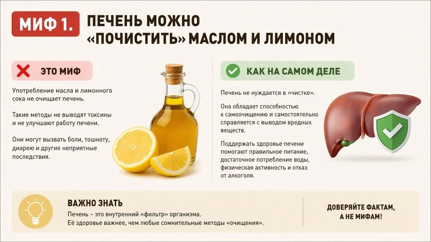Миф 1. Печень можно «почистить» маслом и лимоном