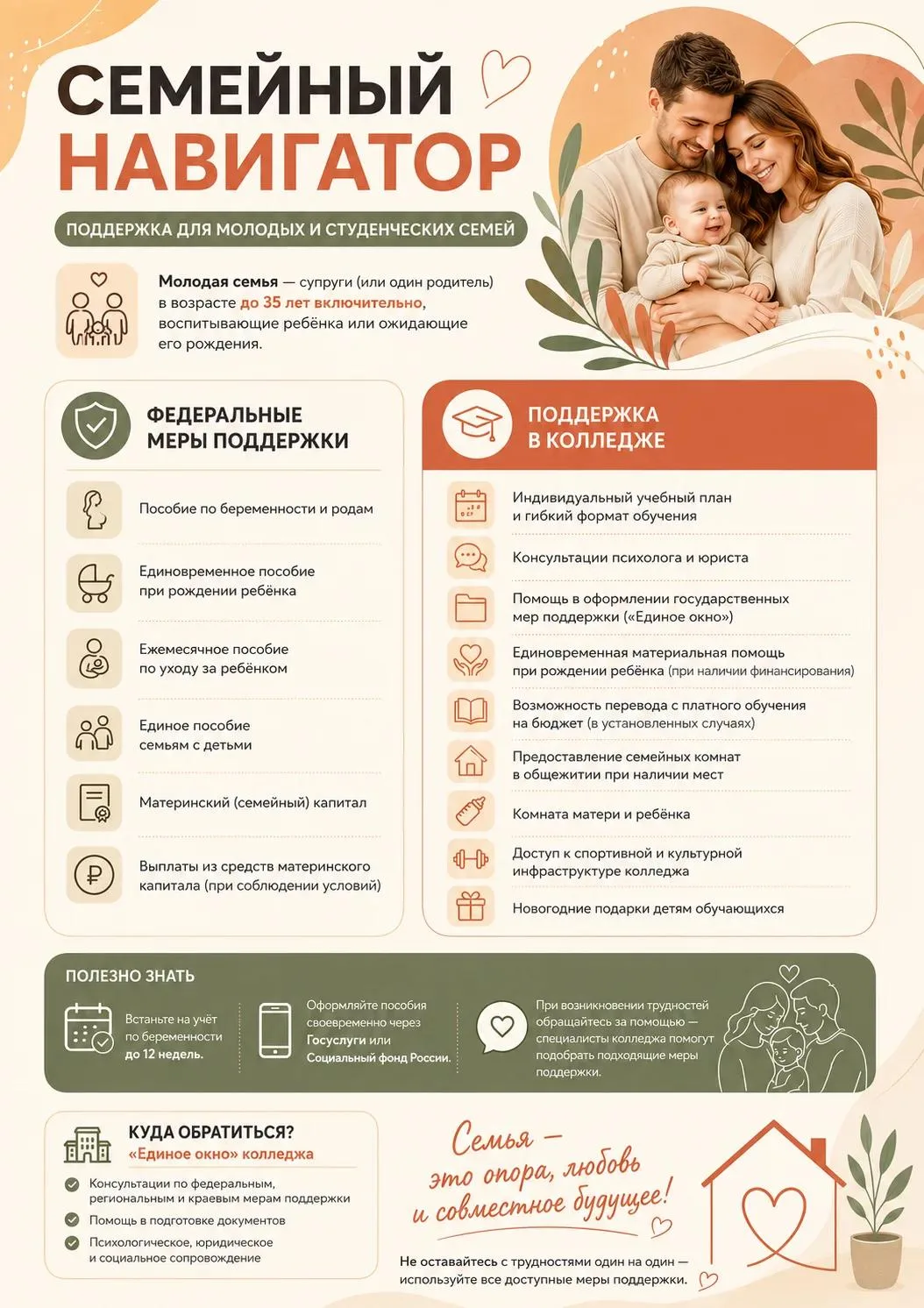 👨‍👩‍👧 Семья — это любовь, поддержка и уверенность в будущем.

Мы подготовили «Семейный навигатор»