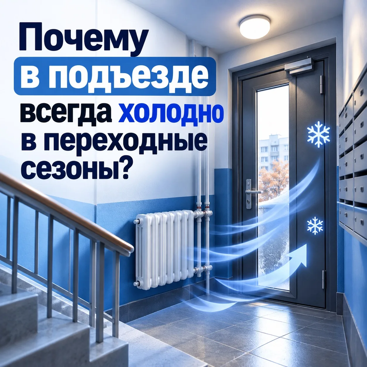 🥶 На улице вроде не мороз, а в подъезде почему-то холодно. Почему так часто бывает осе...