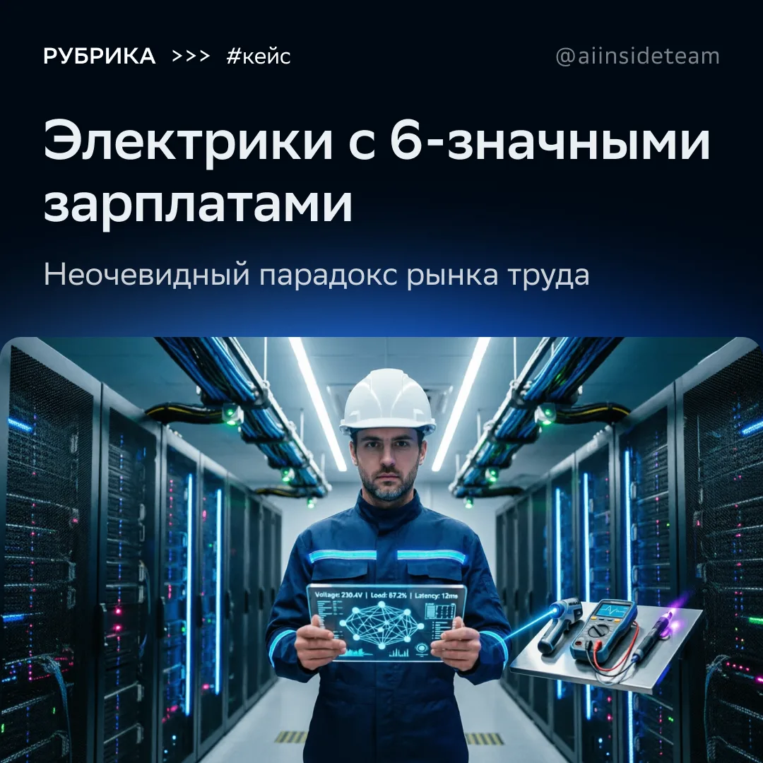Парадокс рынка труда: бум AI увеличил  спрос на электриков и монтажников

Рынок труда в эпоху AI дем