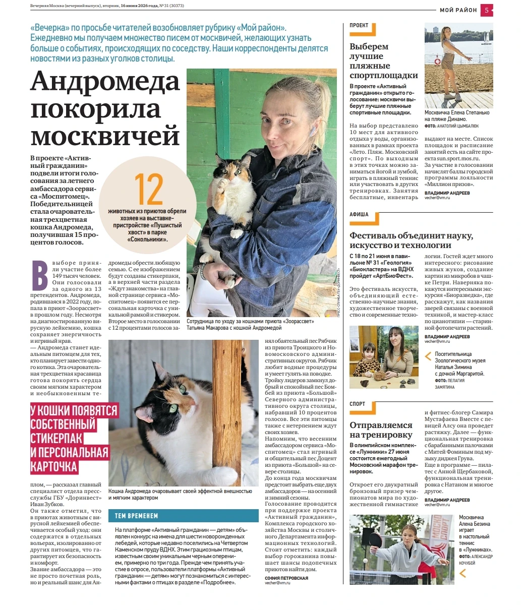 Звезда по имени Андромеда: талисман «МосПитомца» и любимица приюта «Зоорассвет» ✨

На снимке в газет