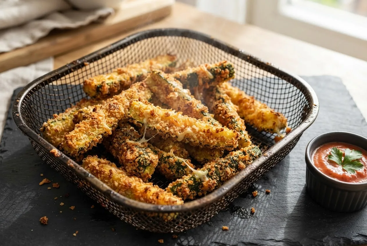 Кабачковые палочки с сыром — это простая и вкусная закуска, которая готовится в аэрогри...