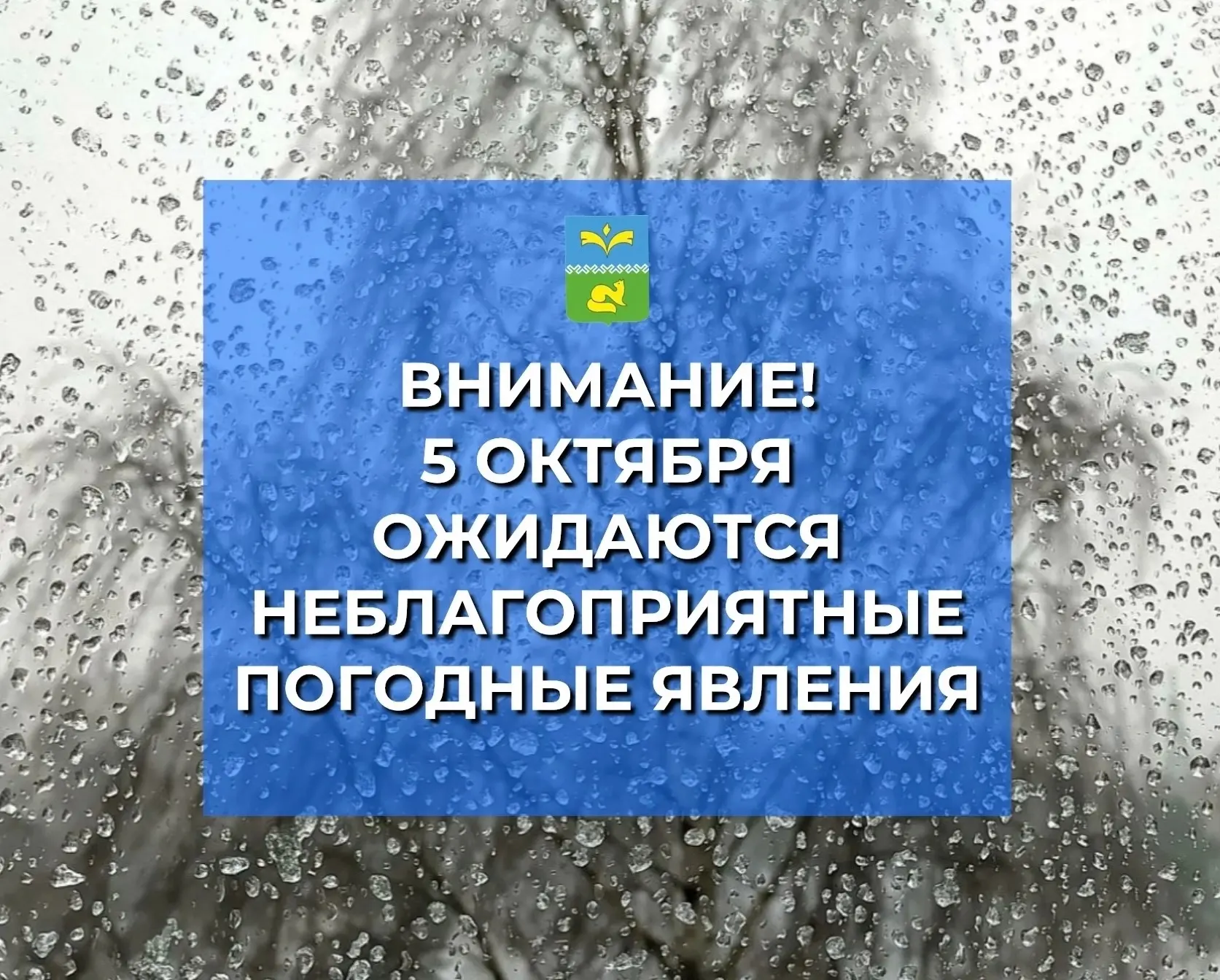 📢 5 октября местами по Югре ожидаются неблагоприятные погодные явления: сильные осадки...