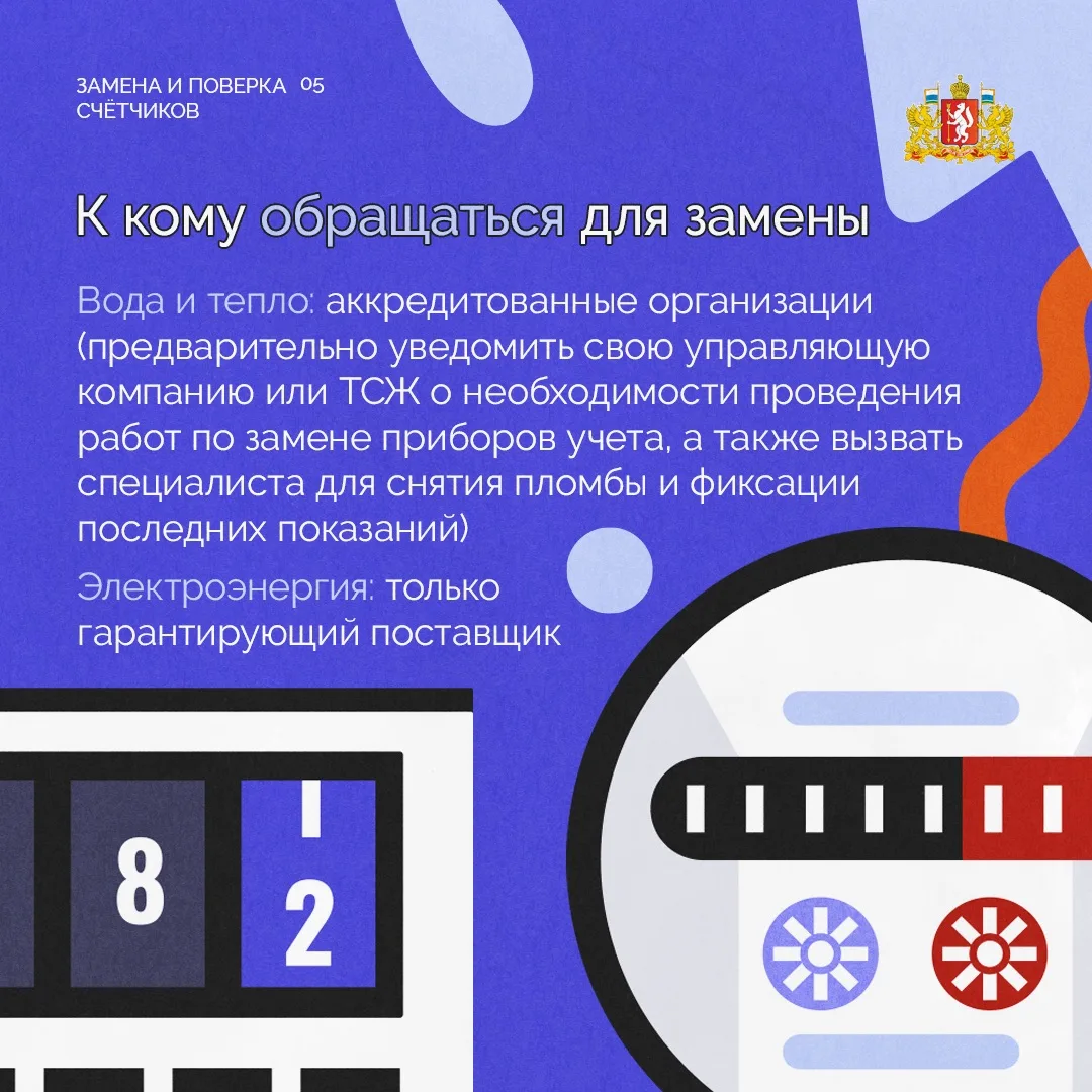 Когда менять счётчики, кто за них отвечает и как начисляется плата, если прибор вышел из строя?  Соб