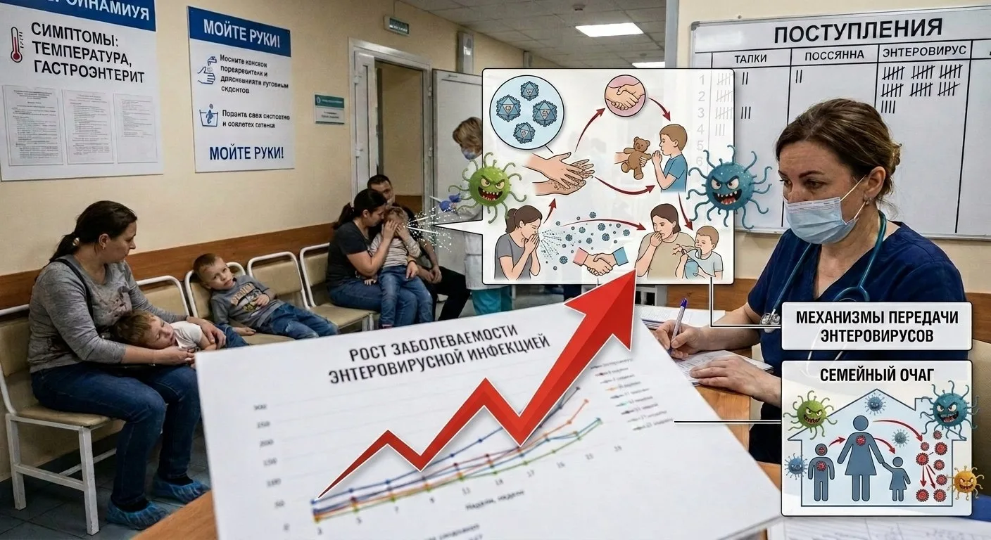 🦠 Внимание, наблюдаются случаи заболеваемости энтеровирусной инфекцией!