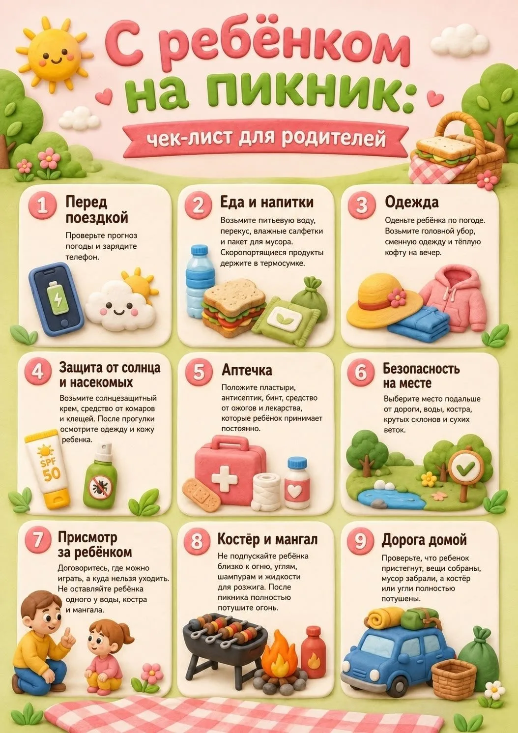 Консультация для родителей
️«С ребёнком на пикник: как превратить отдых в удовольствие?»
Дорогие род