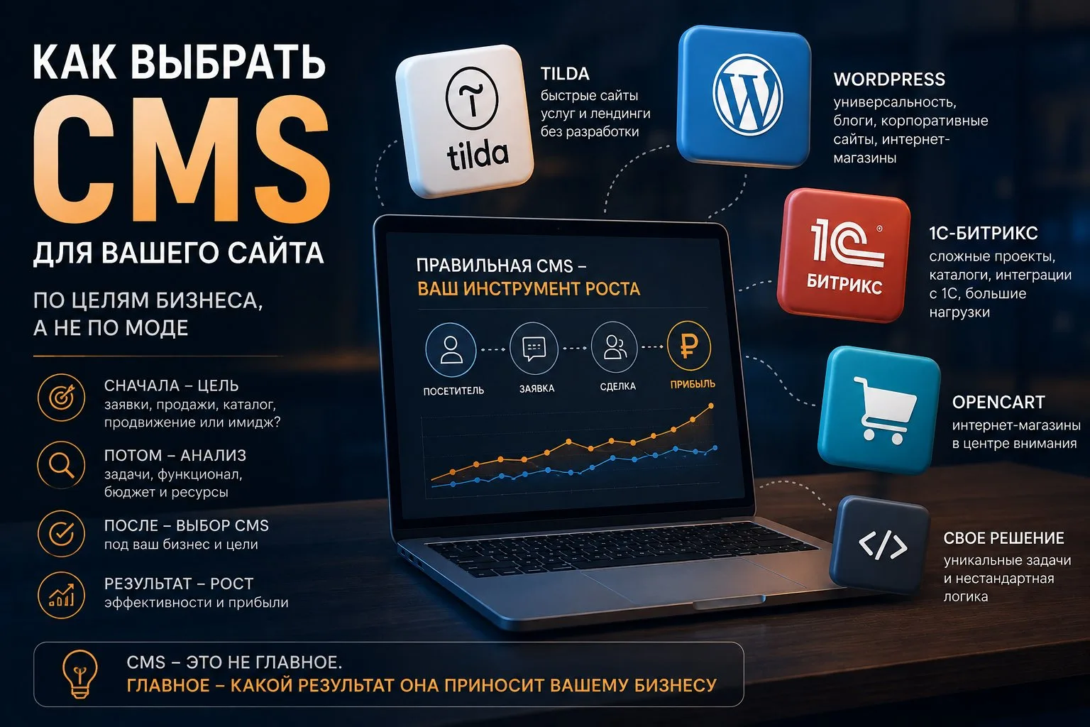 🧩 Как выбрать CMS для сайта?