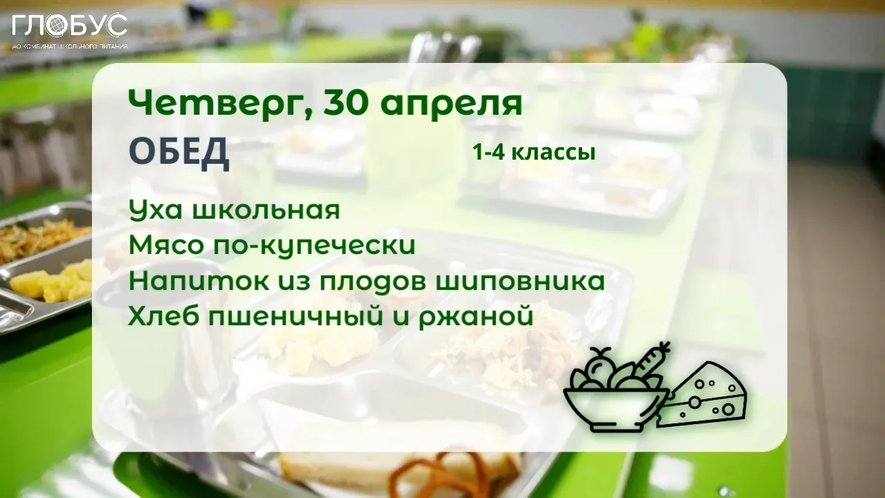 #МенюДня  🥗Школьное меню для 1-4 классов