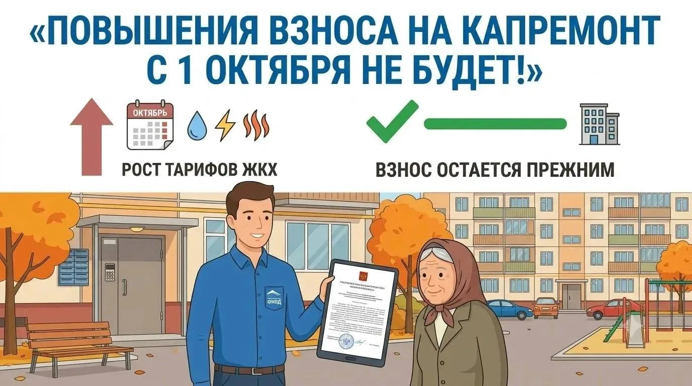 Повышения взноса с 1 октября на капитальный ремонт не будет!
